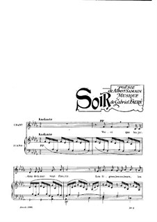 Two Songs, Op.83: No.2 Soir by Gabriel Fauré