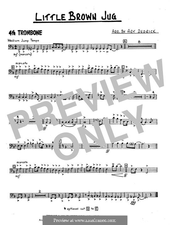 Little Brown Jug: 4th Trombone part by folklore