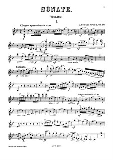 Sonata for Violin and Piano, Op.20: Solo part by Arthur Foote