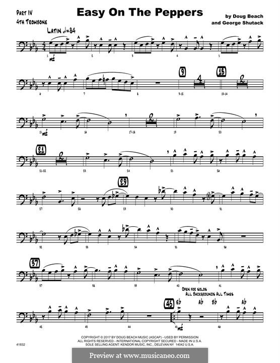 Easy on The Peppers: 4th Trombone part by Doug Beach