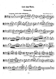Song without Words for French Horn (or Cello) and Piano, Op.2: Cello part by Oscar Franz