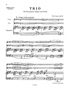 Piano Trio in F Sharp Minor, Op.115: Piano Trio in F Sharp Minor by Robert Fuchs