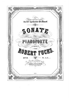 Sonata for Piano No.1, Op.19: For a single performer by Robert Fuchs