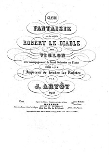 Grand Fantasia on Themes from 'Robert the Devil' by G. Meyerbeer , Op.19: Score by Alexandre Joseph Artôt