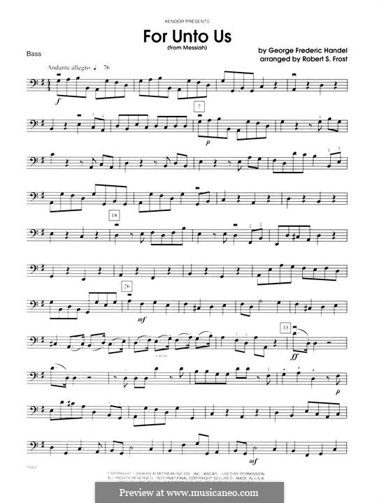 No.12 For Unto Us a Child is Born: Bass part by Georg Friedrich Händel