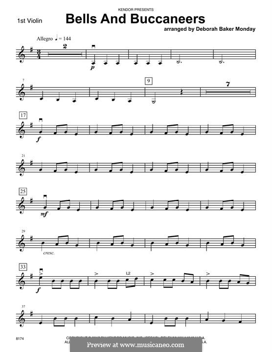 Bells and Buccaneers: 1st Violin part by folklore