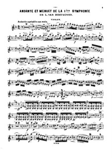 Fragments: Movements II-III, for piano trio – violin part by Ludwig van Beethoven