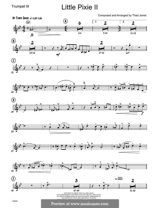 Little Pixie II: 3rd Bb Trumpet part by Thad Jones