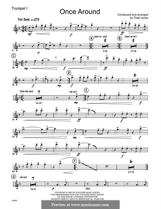 Once Around (Jazz Ensemble) by T. Jones - sheet music on MusicaNeo