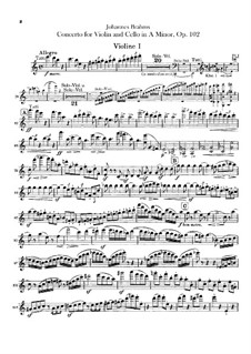 Concerto for Violin, Cello and Orchestra in A Minor, Op.102: Violins parts by Johannes Brahms