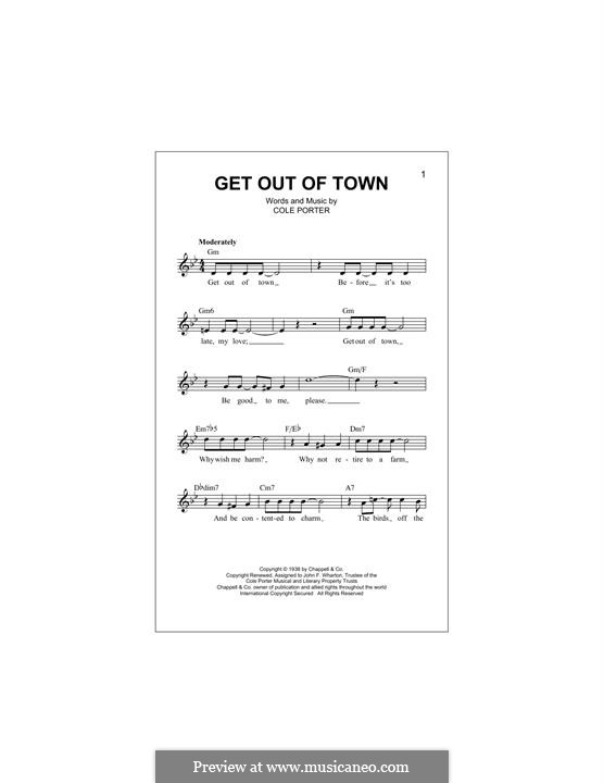 Get Out of Town: For keyboard by Cole Porter