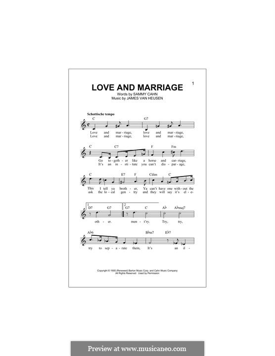 Love and Marriage (Frank Sinatra): For keyboard by Jimmy Van Heusen