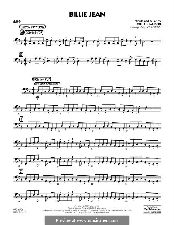 Billie Jean (arr. John Berry): Bass part by Michael Jackson