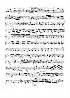 Sonata for Piano and Violin ad libitum No.3 in D Major, Op.9 Craw 59: Violin part by Jan Ladislav Dussek