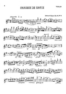 Two Pieces, Op.15: For violin and piano – violin part by Edward Elgar