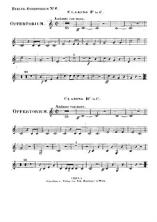 Timebunt gentes nomen tuum Domine, HV 87: Clarinos parts by Joseph Eybler