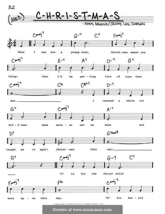 C-H-R-I-S-T-M-A-S (Perry Como): Melody line by Eddy Arnold
