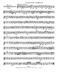 Jubilate Deo omnis terra, HV 91: Clarinet I part by Joseph Eybler