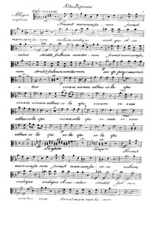 Fremit mare, HV 93: Alto ripieno part by Joseph Eybler