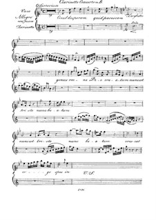 Fremit mare, HV 93: Clarinet solo part by Joseph Eybler