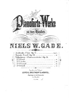 Selected Pieces for Piano, Op.27, 28, 31: Selected Pieces for Piano by Niels Wilhelm Gade