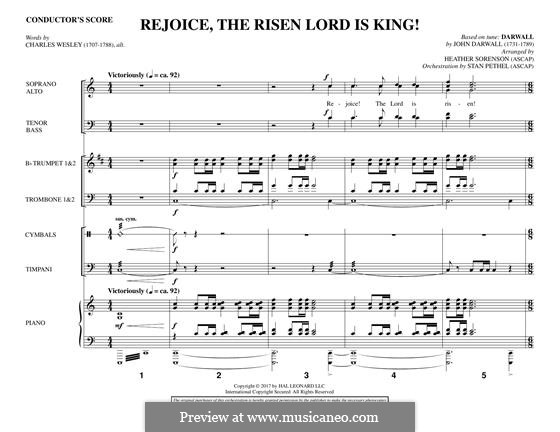 Rejoice, the Risen Lord is King!: Full Score by John Darwall