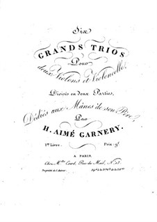 Six Grand String Trios: Violin II part by H. Aimé Garnery