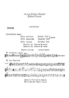 Julius Caesar in Egypt, HWV 17: Trumpet part by Georg Friedrich Händel