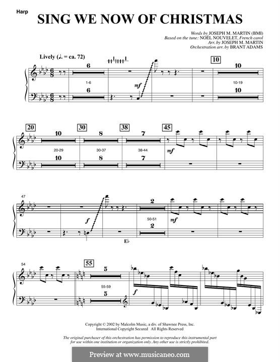 Choir Instrumental Pak version by Joseph M. Martin: Harp part by folklore