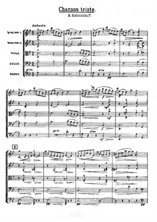 Chanson triste: For strings by Vasily Kalinnikov