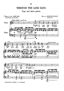 Three Songs, Op.16: No.2 Through the Long Days by Edward Elgar