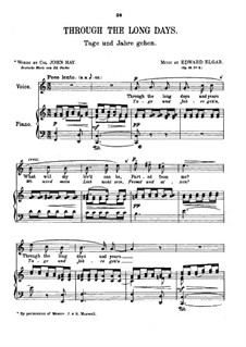 Three Songs, Op.16: No.2 Through the Long Days by Edward Elgar