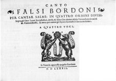 Falsi Bordoni for the Psalms: Soprano part by Giammateo Asola