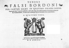 Falsi Bordoni for the Psalms: Tenor part by Giammateo Asola