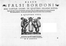 Falsi Bordoni for the Psalms: Bass part by Giammateo Asola