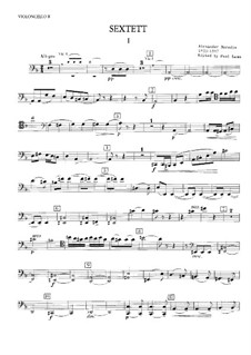 String Sextet in D Minor: Cello II part by Alexander Borodin