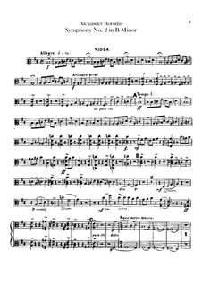 Symphony No.2 in B Minor: Viola part by Alexander Borodin
