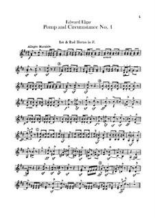 March No.4: Horns parts by Edward Elgar