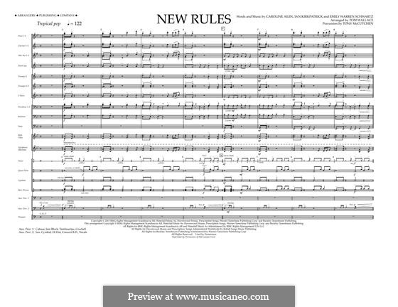 New Rules (arr. Tom Wallace): Full Score by Ian Kirkpatrick, Emily Schwartz, Caroline Ailin