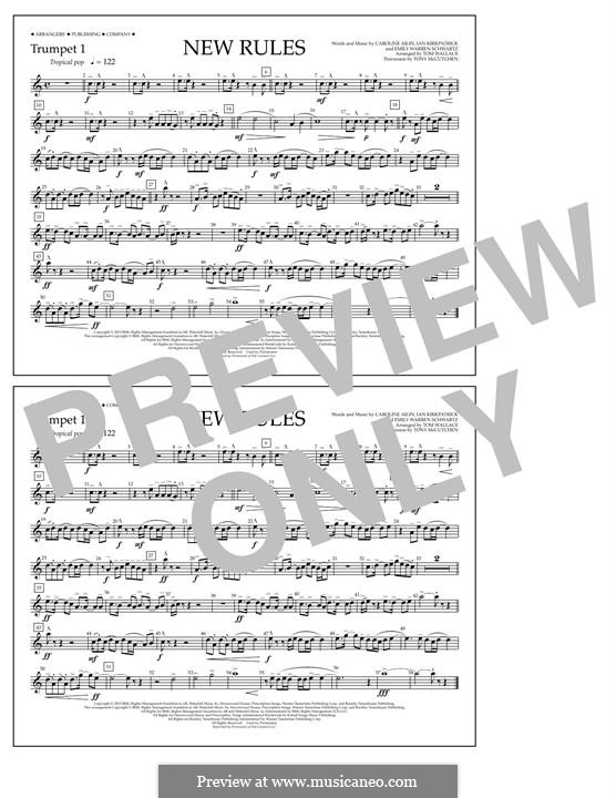 New Rules (arr. Tom Wallace): Trumpet 1 part by Ian Kirkpatrick, Emily Schwartz, Caroline Ailin