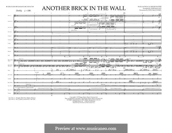 Another Brick in the Wall (arr. Tom Wallace): Full Score by Roger Waters