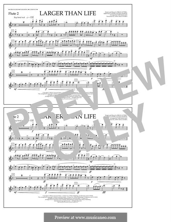 Larger Than Life (Backstreet Boys): Flute 2 part by Brian T. Littrell, Kristian Lundin, Max Martin