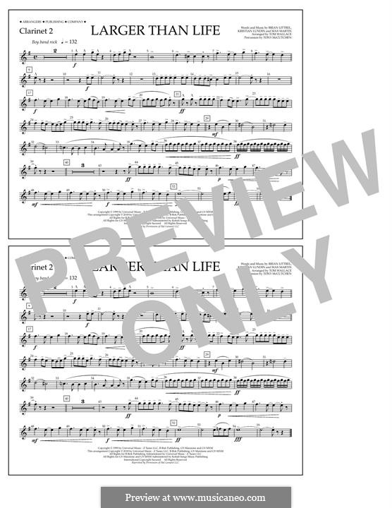 Larger Than Life (Backstreet Boys): Clarinet 2 part by Brian T. Littrell, Kristian Lundin, Max Martin