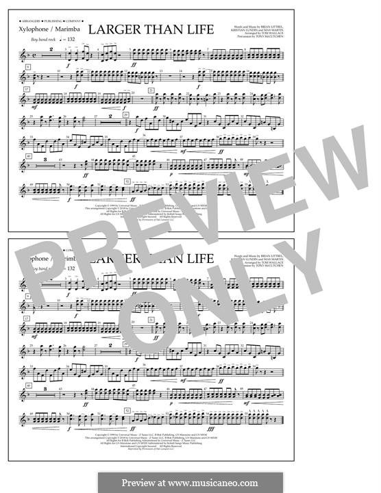 Larger Than Life (Backstreet Boys): Xylophone/Marimba part by Brian T. Littrell, Kristian Lundin, Max Martin