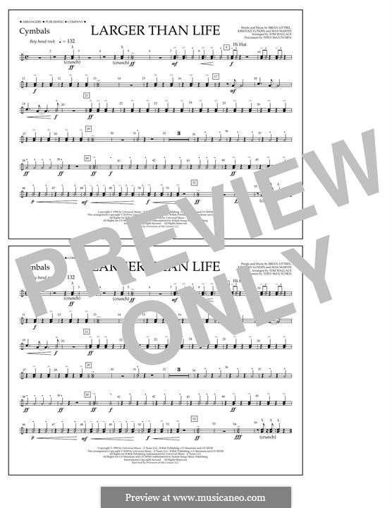 Larger Than Life (Backstreet Boys): Cymbals part by Brian T. Littrell, Kristian Lundin, Max Martin