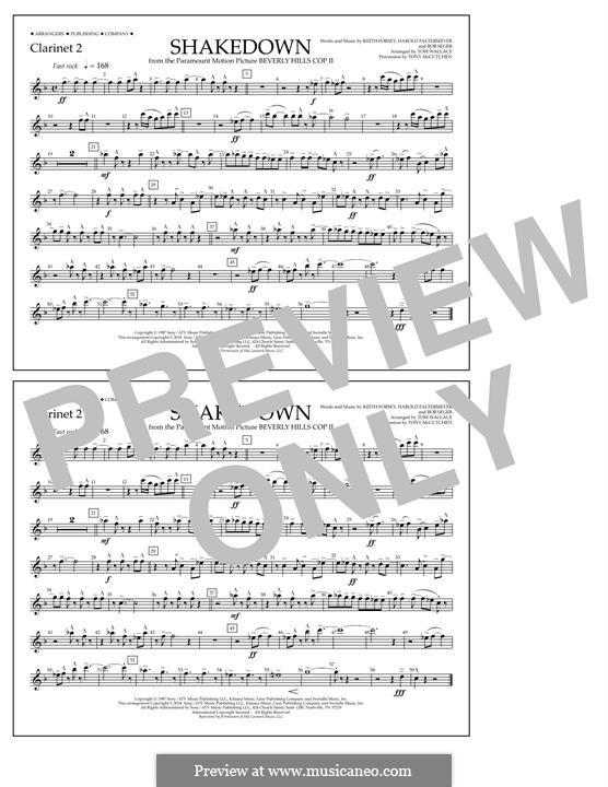 Shakedown (from Beverly Hills Cop II): Clarinet 2 part by Harold Faltermeyer, Keith Forsey