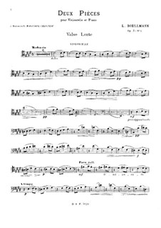 Two Pieces for Cello and Piano, Op.31: Solo part by Léon Boëllmann