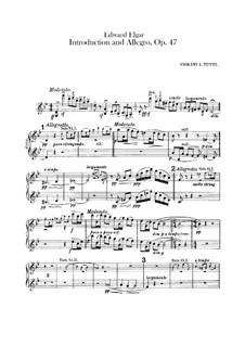 Introduction and Allegro, Op.47: Violins I part by Edward Elgar