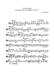 Introduction and Allegro, Op.47: Double bass part by Edward Elgar
