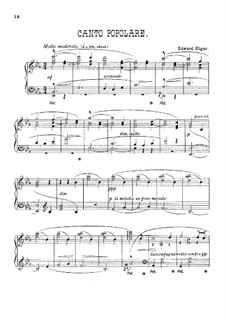 In the South (Alassio). Concert Overture, Op.50: Canto popolare, for piano by Edward Elgar